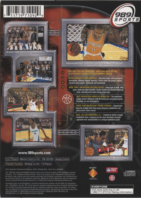 NCAA Final Four 2001 — Box back