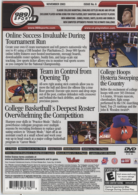 NCAA Final Four 2004 — Box back