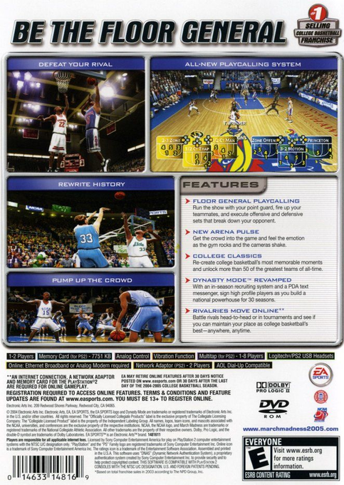 NCAA March Madness 2005 — Box back