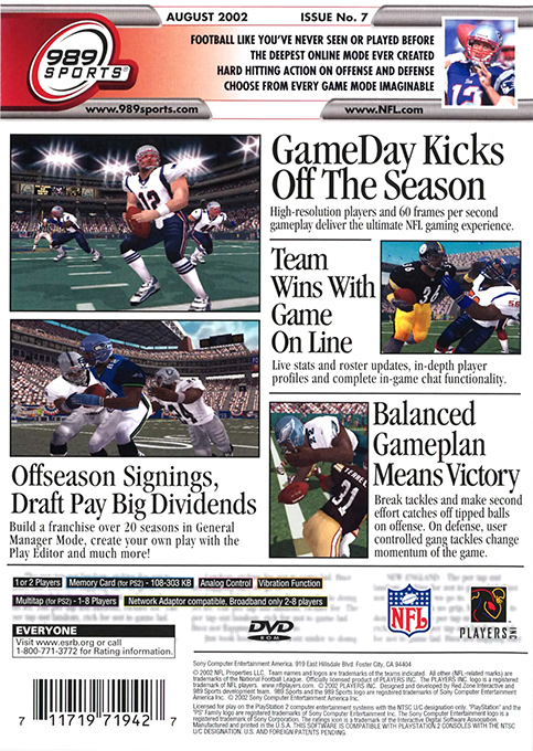NFL GameDay 2003 — Box back