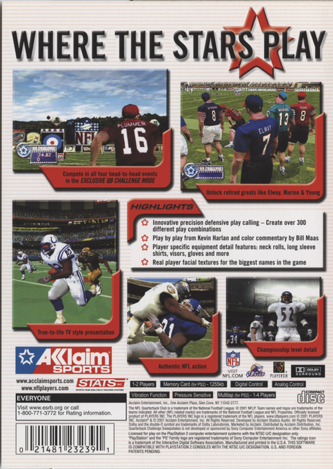 NFL QB Club 2002 — Box back