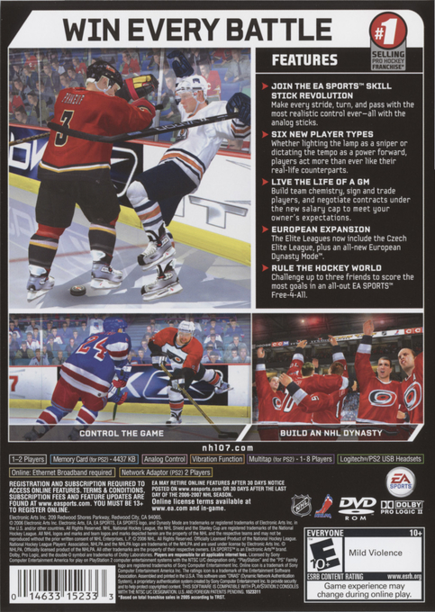 NHL 07 — Box back