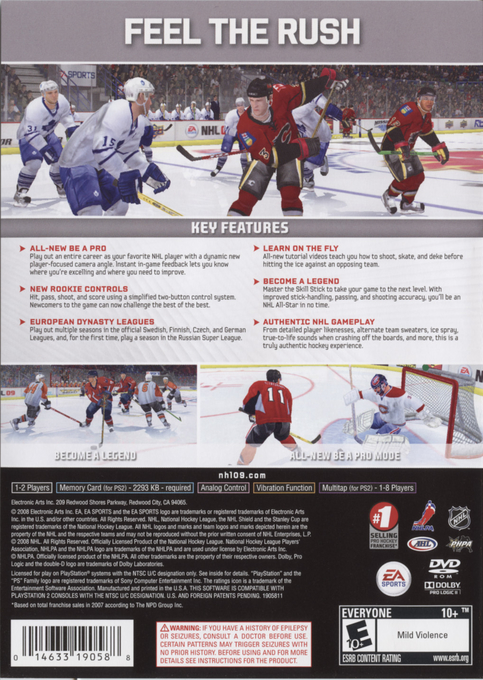 NHL 09 — Box back