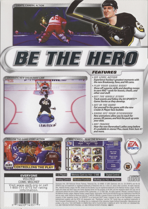 NHL 2002 — Box back