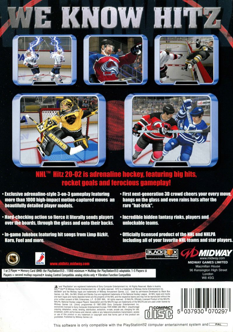 NHL Hitz 20-02 — Box back