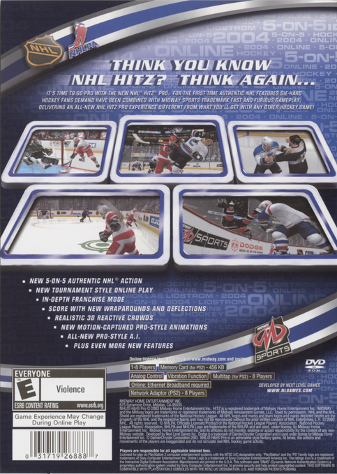 NHL Hitz Pro — Box back