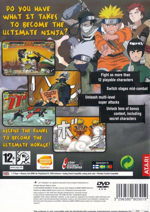 Naruto : Ultimate Ninja — Box back