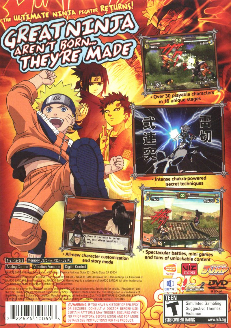 Naruto : Ultimate Ninja 2 — Box back