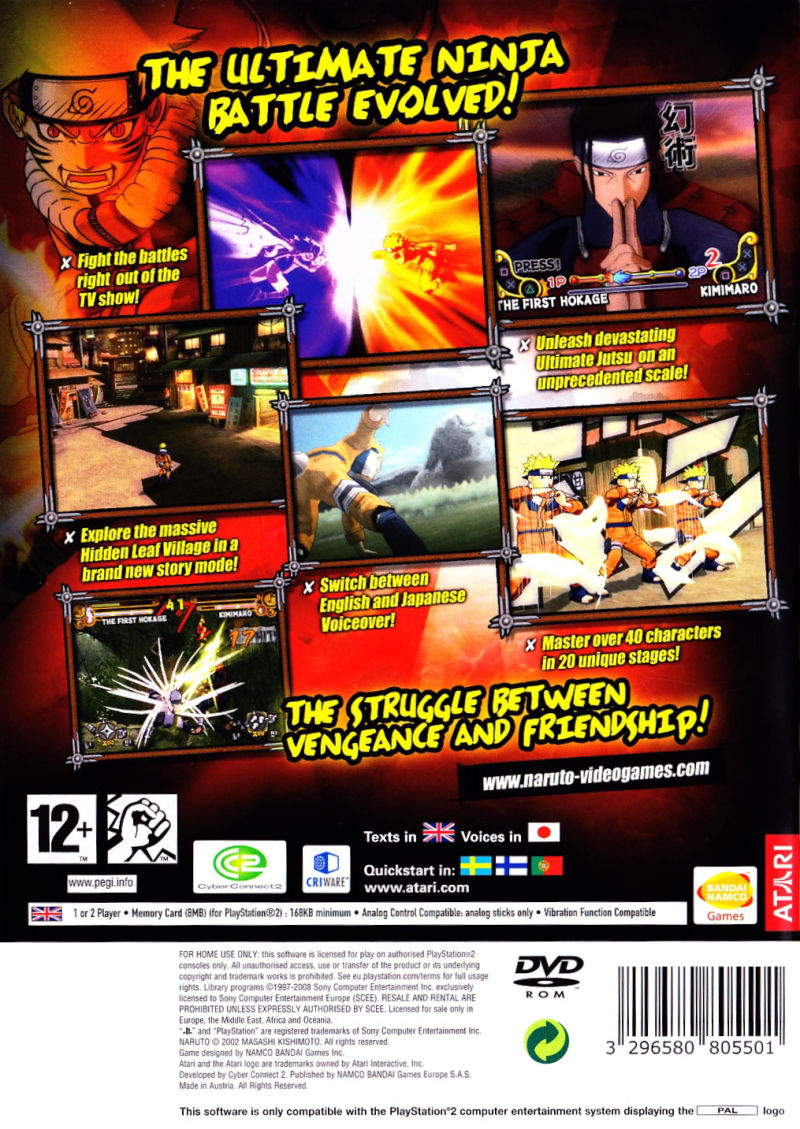 Naruto : Ultimate Ninja 3 — Box back