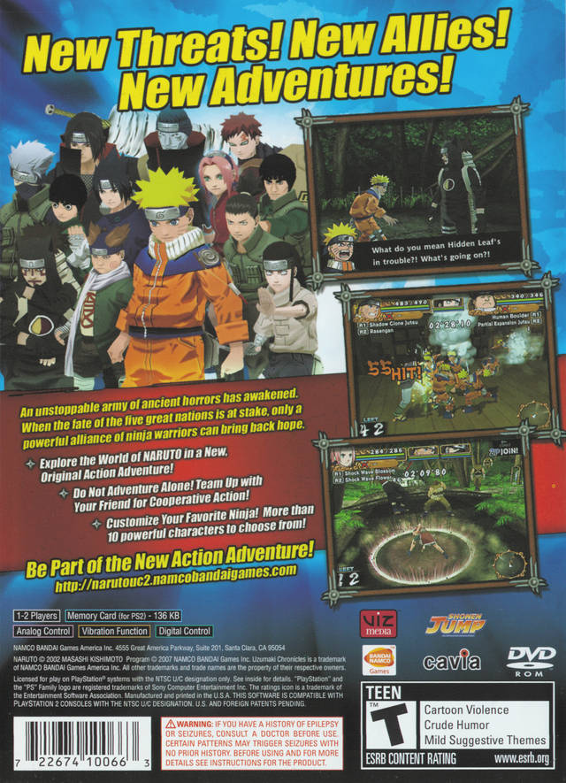 Naruto : Uzumaki Chronicles 2 — Box back
