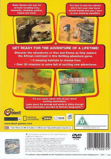 National Geographic : Safari Adventures Africa — Box back