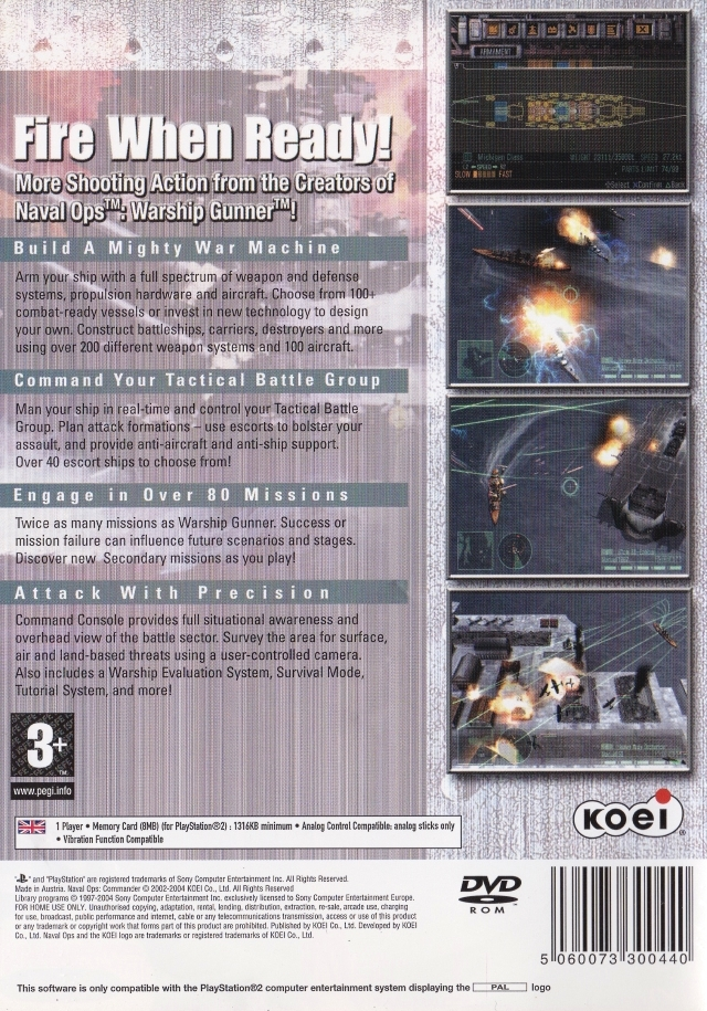 Naval Ops : Commander — Box back