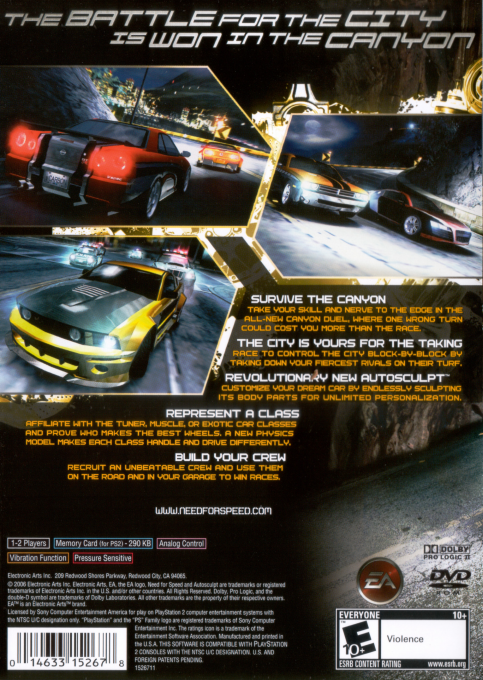 Need for Speed : Carbon — Box back