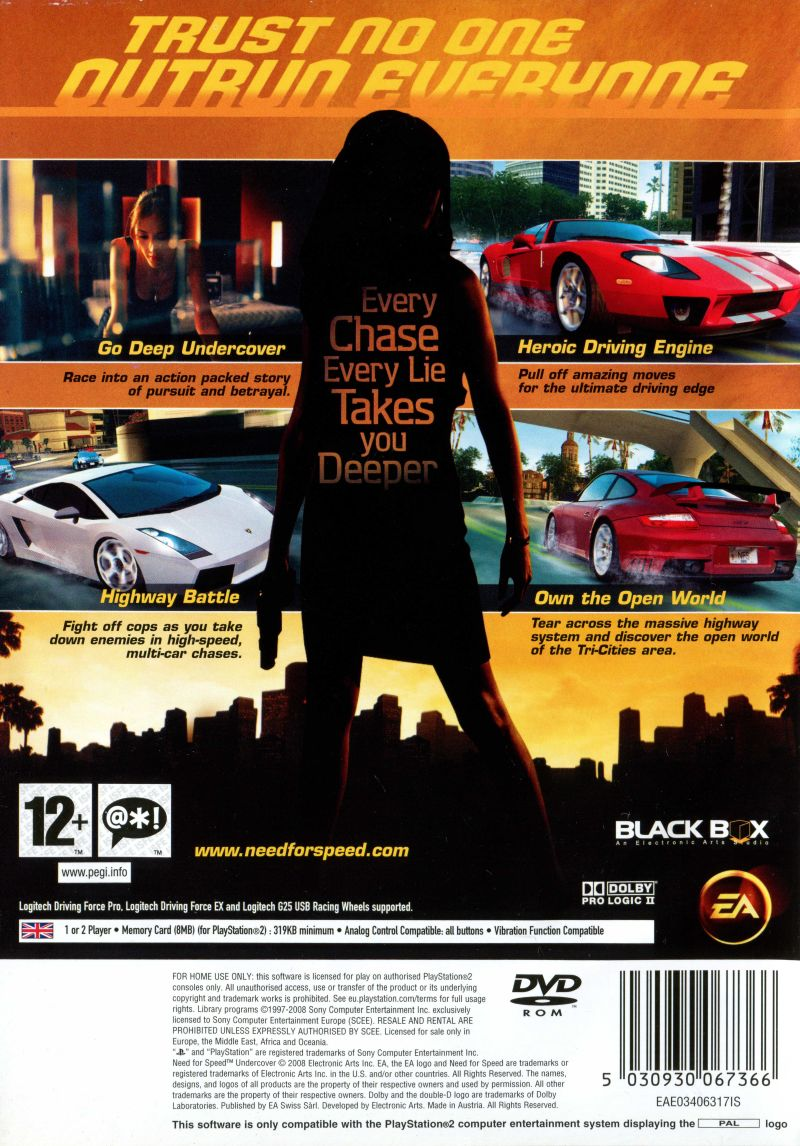 Need for Speed : Undercover — Box back