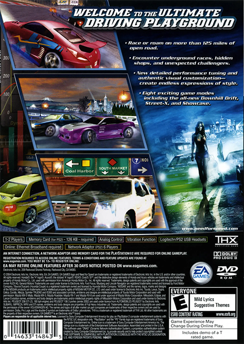Need for Speed : Underground 2 — Box back