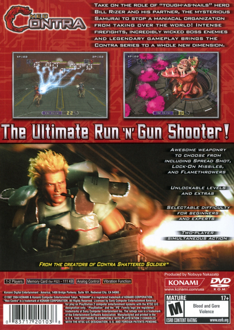 Neo Contra — Box back
