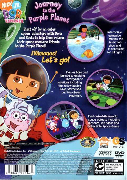 Nick Jr. Dora the Explorer : Journey to the Purple Planet — Box back