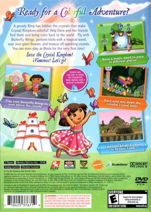 Nickelodeon Dora the Explorer : Dora Saves the Crystal Kingdom — Box back