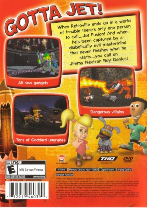 Nickelodeon Jimmy Neutron : Boy Genius, Jet Fusion — Box back