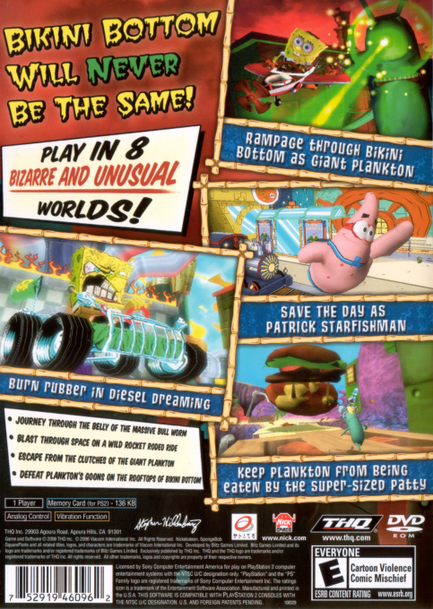 Nickelodeon SpongeBob SquarePants : Creature from the Krusty Krab — Box back