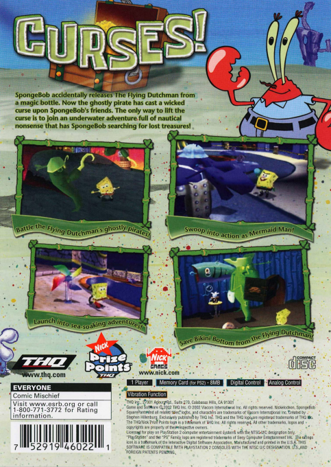 Nickelodeon SpongeBob SquarePants : Revenge of the Flying Dutchman — Box back
