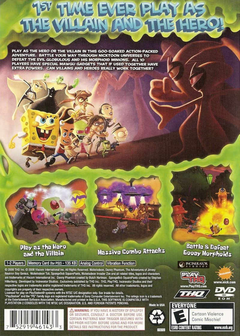 Nickelodeon SpongeBob SquarePants featuring Nicktoons : Globs of Doom — Box back