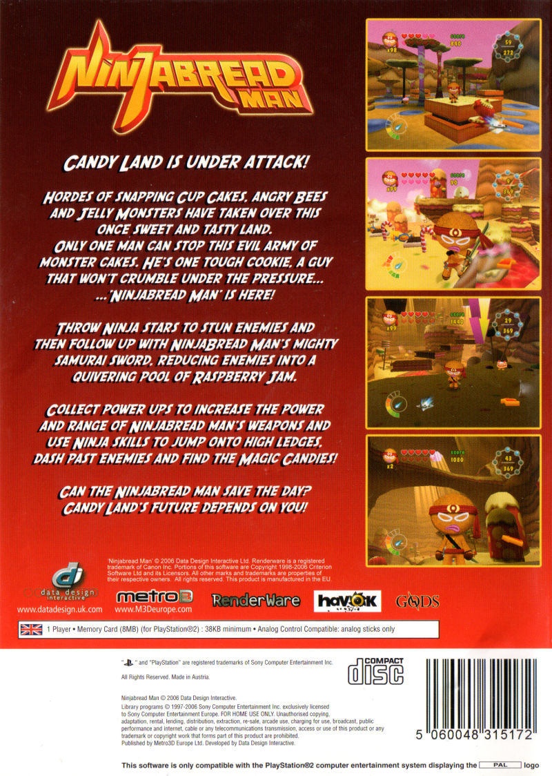 Ninjabread Man — Box back