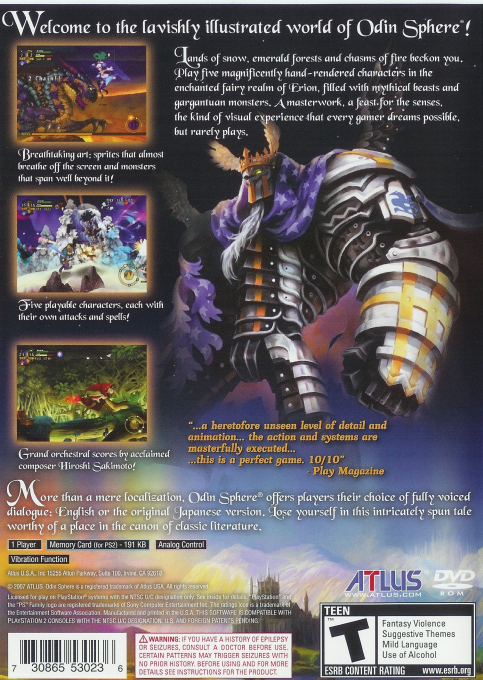Odin Sphere — Box back