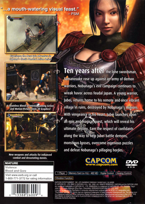 Onimusha 2 : Samurai's Destiny — Box back