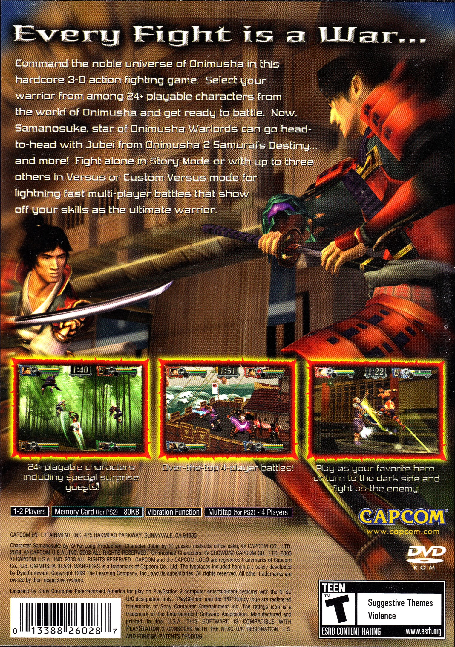 Onimusha : Blade Warriors — Box back