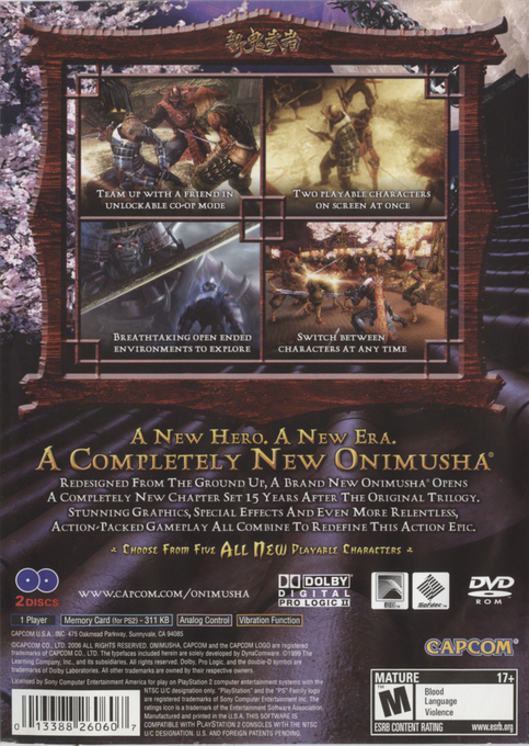 Onimusha : Dawn of Dreams — Box back