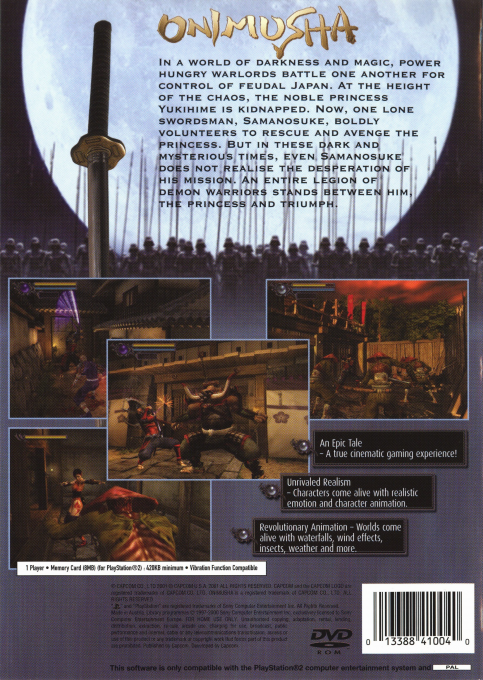 Onimusha : Warlords — Box back
