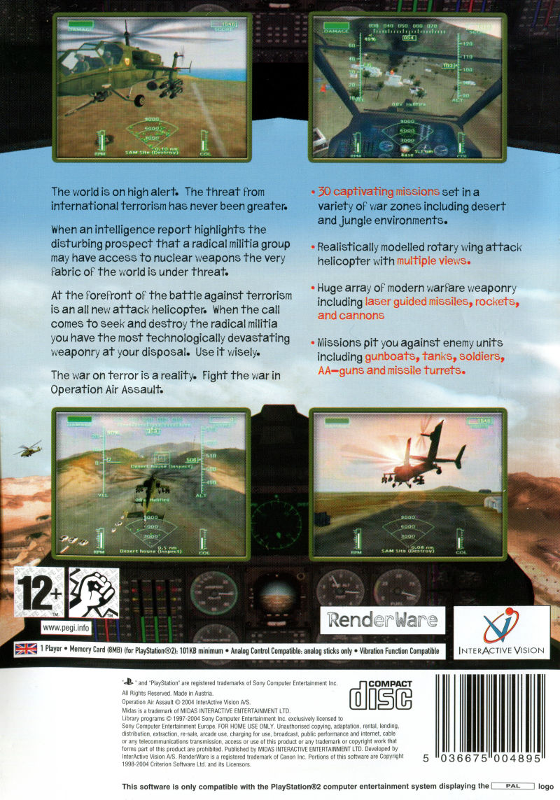 Operation Air Assault — Box back