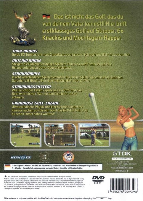 Outlaw Golf — Box back