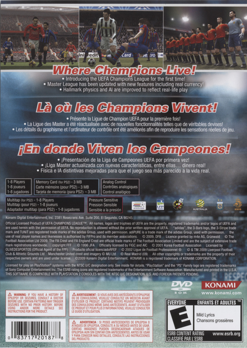 PES 2010 : Pro Evolution Soccer — Box back