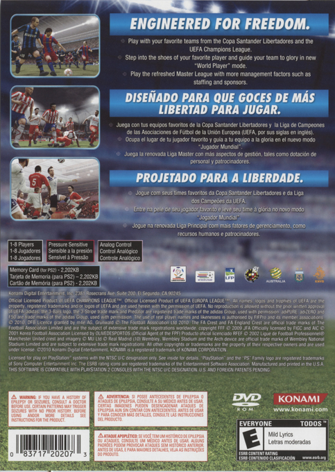PES 2011 : Pro Evolution Soccer — Box back