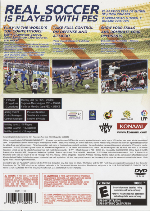 PES 2013 : Pro Evolution Soccer — Box back
