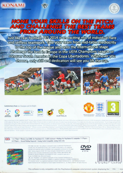 PES 2014 : Pro Evolution Soccer — Box back