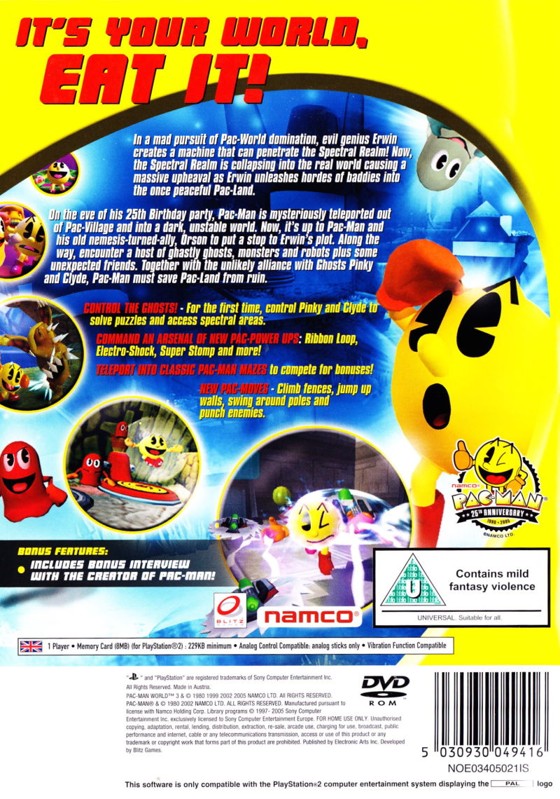 Pac-Man World 3 — Box back