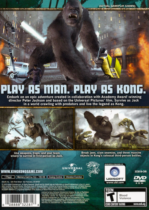 Peter Jackson's King Kong : The Official Game of the Movie — Box back