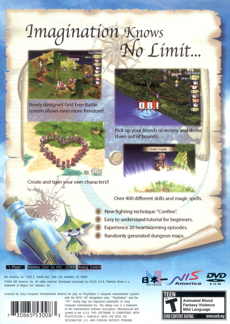 Phantom Brave — Box back