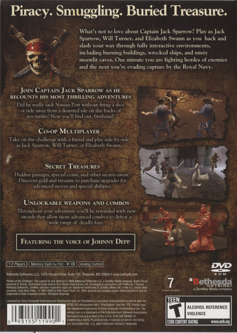 Pirates of the Caribbean : The Legend of Jack Sparrow — Box back