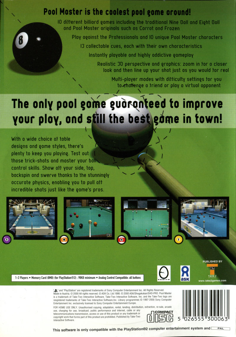 Pool Master — Box back