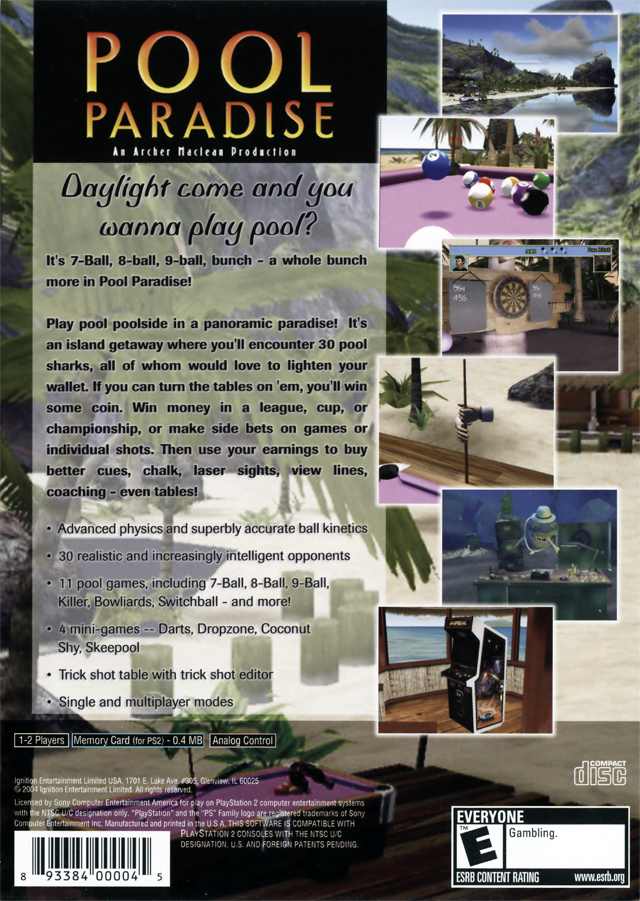 Pool Paradise — Box back