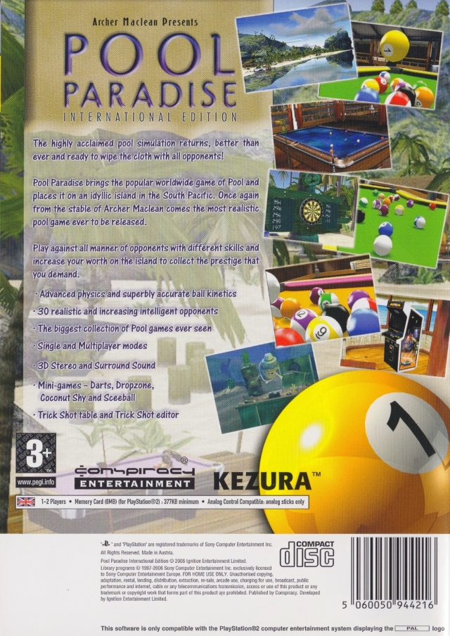 Pool Paradise : International Edition — Box back