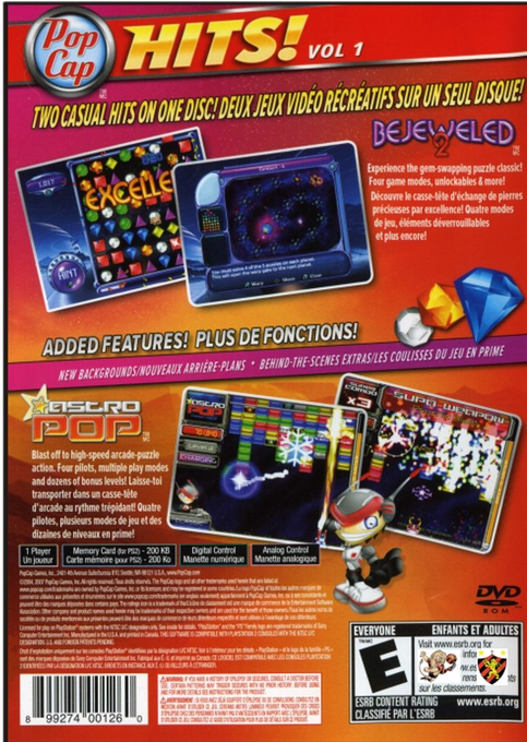 PopCap Hits! Vol. 1 — Box back