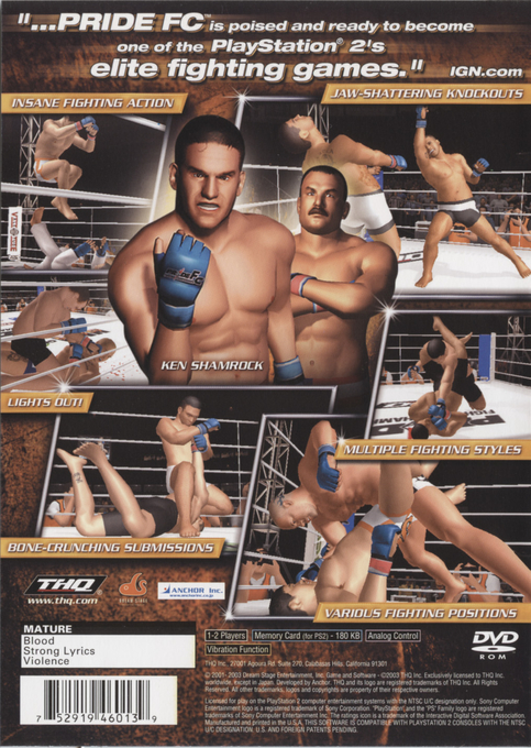 Pride FC : Fighting Championships — Box back