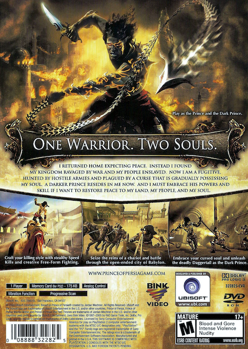 Prince of Persia : The Two Thrones — Box back