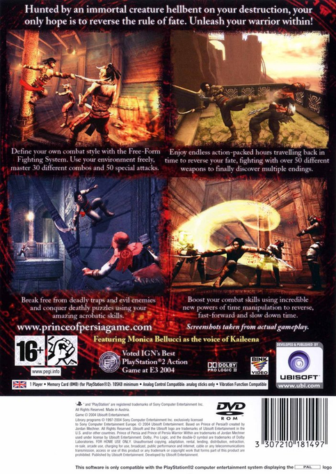 Prince of Persia : Warrior Within — Box back