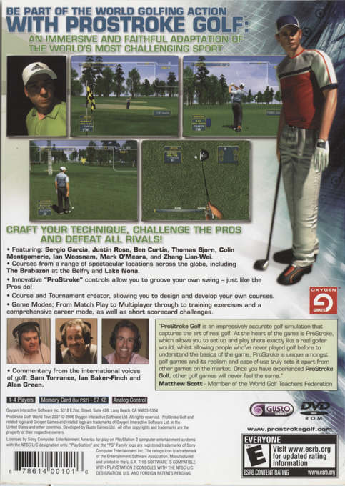 ProStroke Golf : World Tour 2007 — Box back